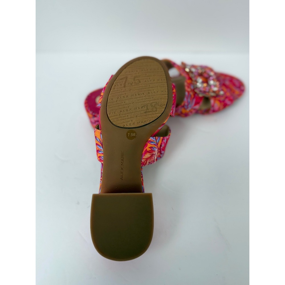 Alex Marie Heeled Sandals Sz 7.5 Textile Rhinestones - Picture 5 of 7